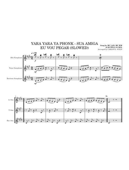 Yara Yara Ya Phonk - Sua Amiga Eu Vou Pegar (Slowed) (SAX ARRANGEMENT) | MC Lan, MC WM & DJ Will o Cria