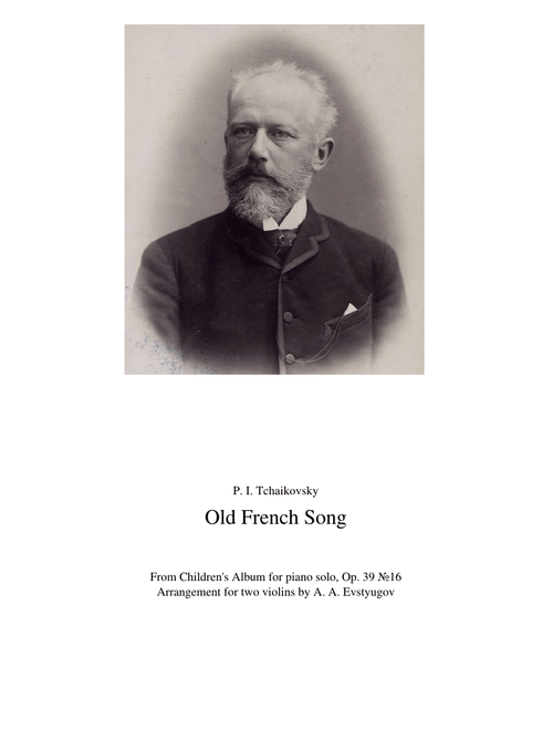 Tchaikovsky — Old French Song — easy violin — solo or duet