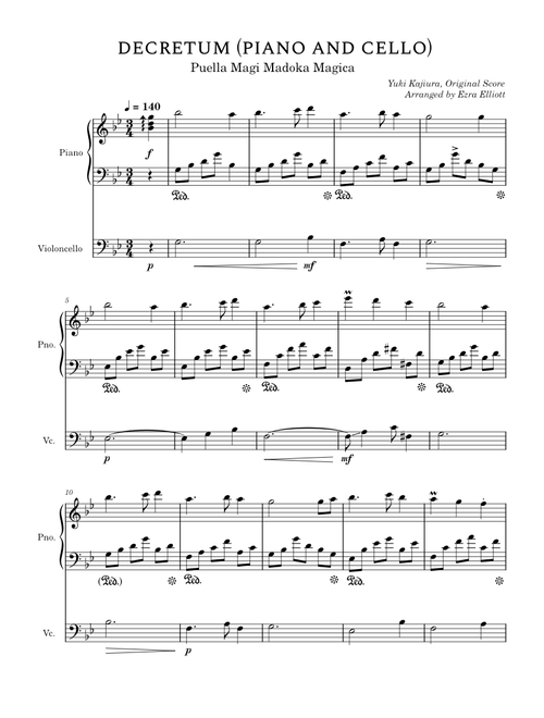 Decretum – Yuki Kajiura (Piano and Cello)