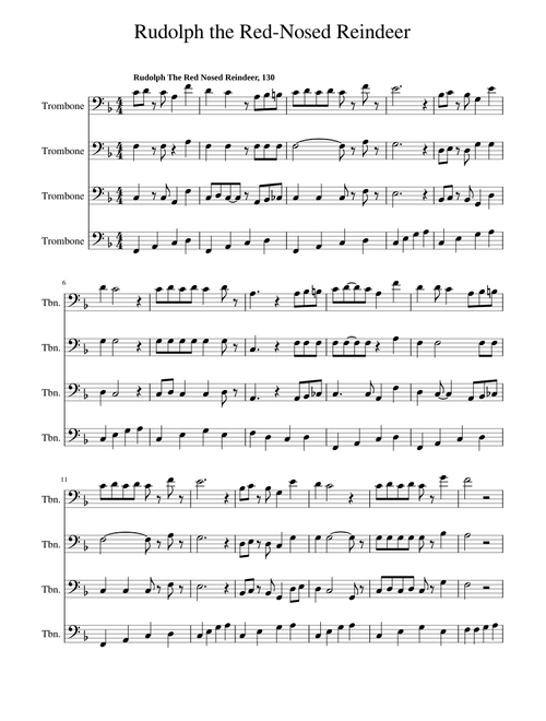 Rudolph the Red-Nosed Reindeer Trombone Quartet