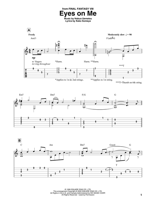 Eyes On Me (from Final Fantasy VIII) - Kako Someya & Nobuo Uematsu, Nobuo Uematsu, Kako Someya (Solo Guitar)