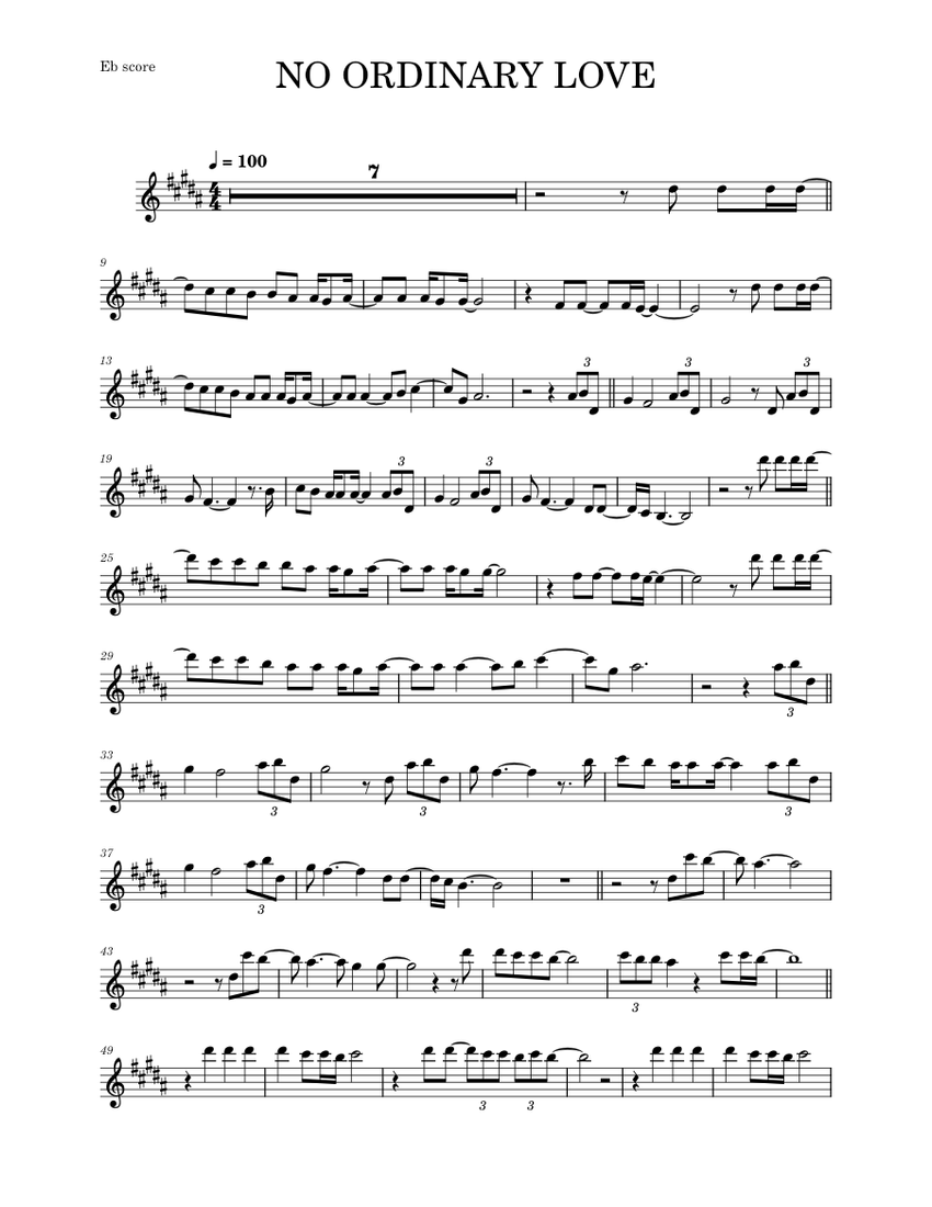 No ordinary love – Sade (ALTO SAX RMX) Sheet Music with Chords for