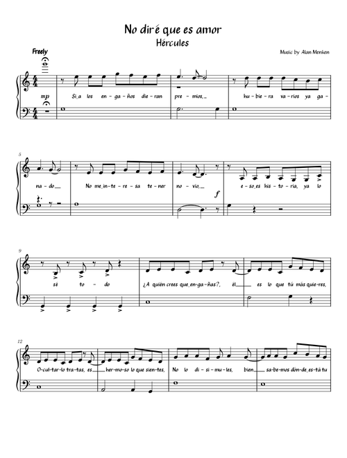 No diré que es amor – Alan Menken
