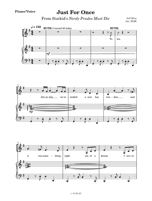 Just For Once (Piano/Voice)