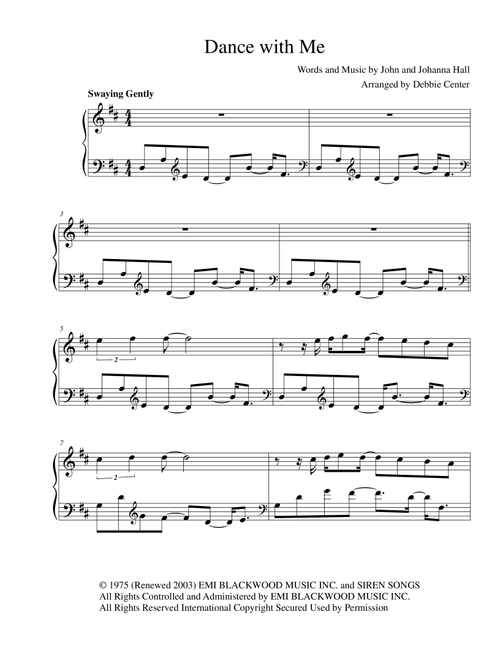 Dance With Me (Arr. Debbie Center) - Orleans (Piano Vocal)