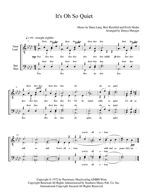 It's Oh So Quiet (und Jetzt Ist Es Still) (Arr. Donya Metzger) - Bjork (Barbershop Quartet)
