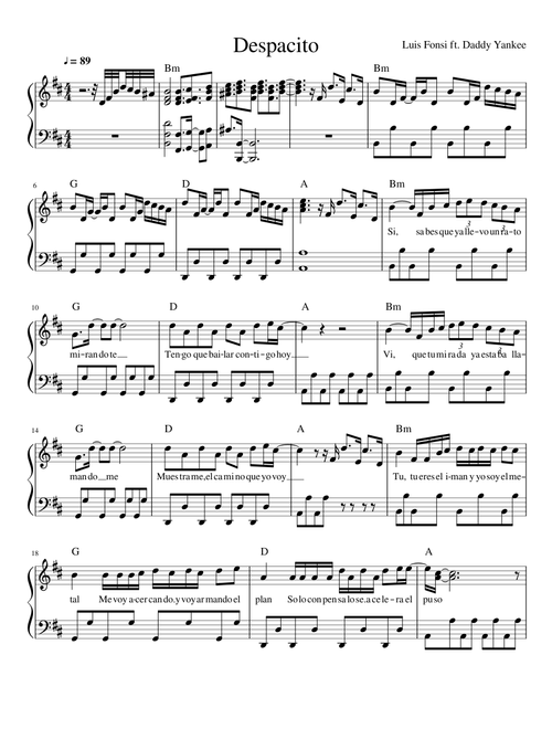 Despacito-the best notes for Piano