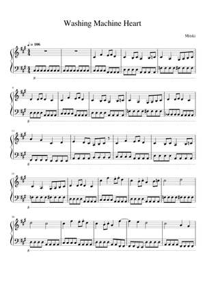 Washing machine heart – Mitski Sheet Music for Violin, Viola, Cello ...