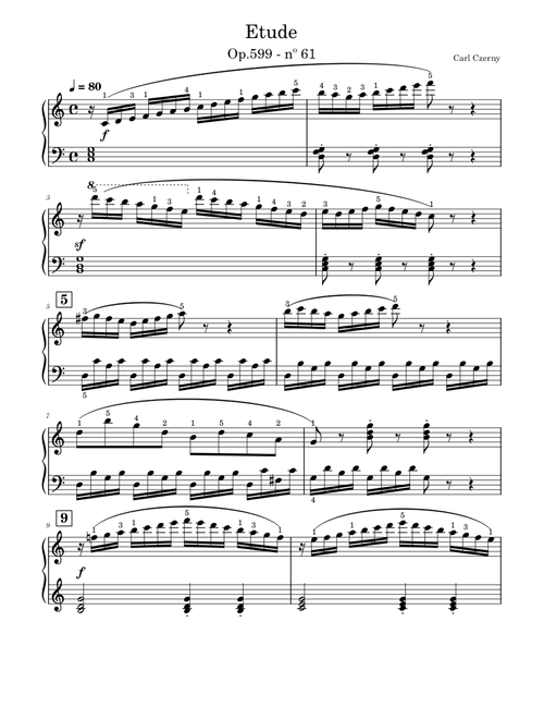 1 Etude Carl Czerny Op 599 No. 61