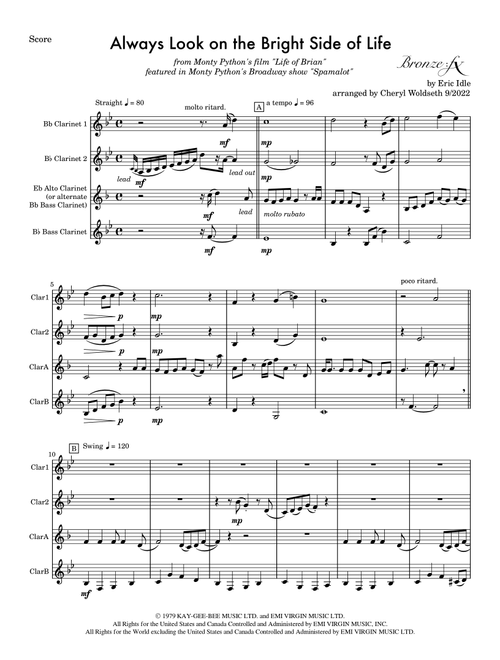 Always Look On The Bright Side Of Life (Arr. Cheryl Woldseth - Bronze:FX) - Monty Python (Woodwind Ensemble)