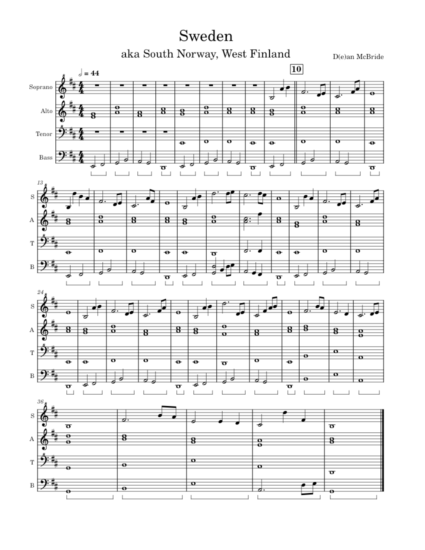 Sweden Minecraft but for a steel drum choir Sheet music for Steel drums SATB Musescore