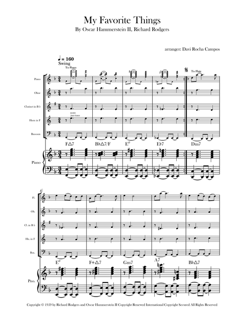 My Favorite Things (Arr. Davi Rocha Campos) - John Coltrane (Woodwind Ensemble)