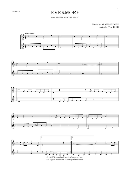 Evermore (from Beauty and the Beast) (arr. Mark Phillips) - Josh Groban (Violin Duet)