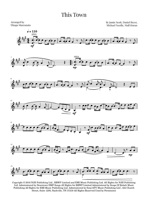 This Town (Arr. Thiago Marconato) - Niall Horan (Violin Solo)