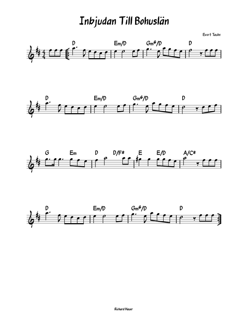 Inbjudan Till Bohusl n Evert Taube Sheet Music For Piano Jazz Band inbjudan-till-bohusl-n-evert-taube-sheet-music-for-piano-jazz-band