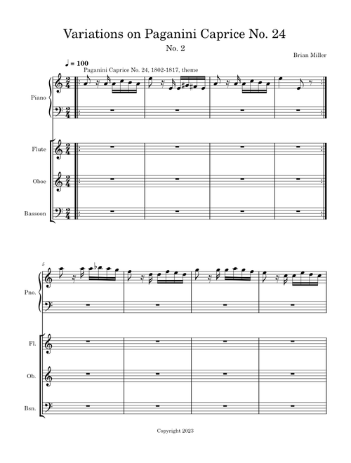 Variations on Paganini Caprice No 24