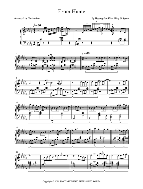 From Home (Arr. Christoforo LaBarbera) - Nct U (Piano Solo)