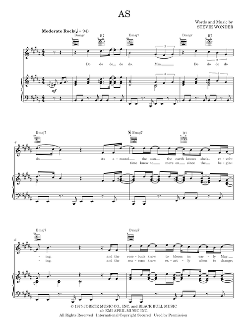 As - Stevie Wonder (Piano-Vocal-Guitar)