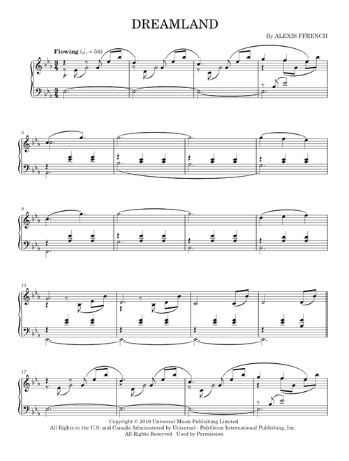 Dreamland - Alexis Ffrench (Piano Solo)