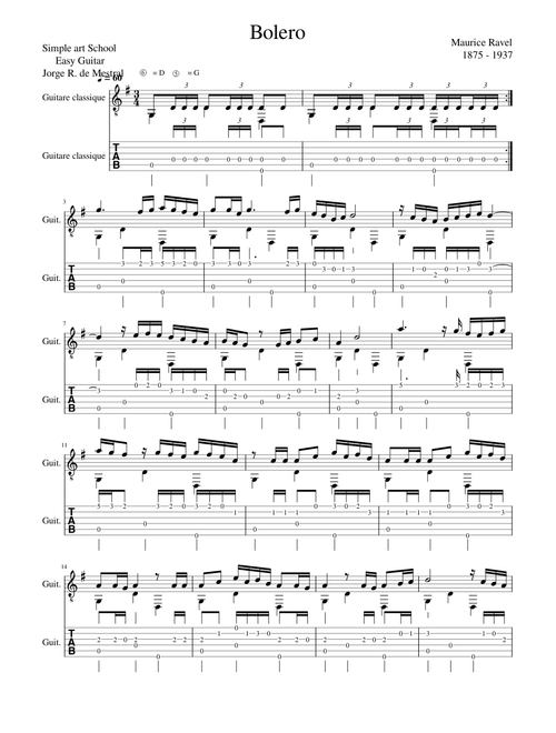 TAB Bolero Maurice Ravel