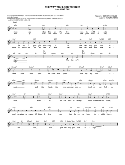 The Way You Look Tonight - Dorothy Fields (Lead Sheet - Fake Book)