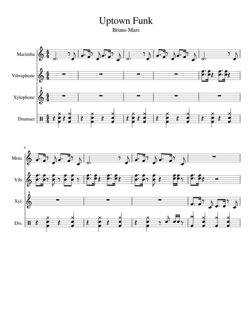 Uptown Funk For Percussion Ensemble