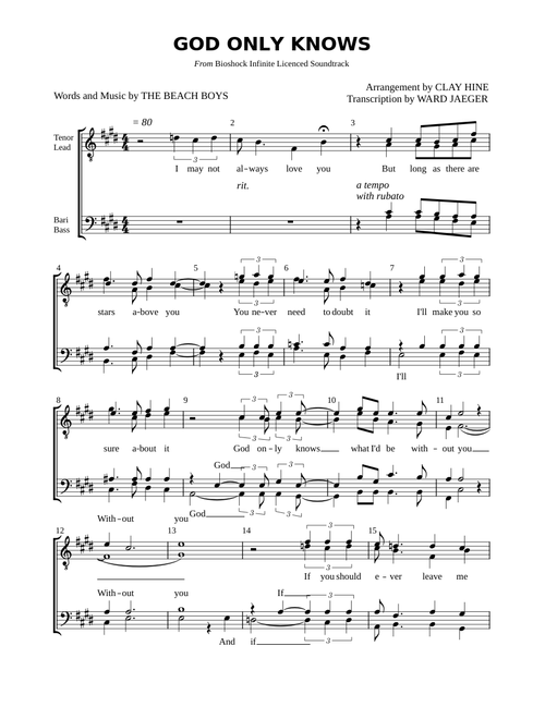 God Only Knows — Clay Hine (Bioshock Infinite, Transcription)