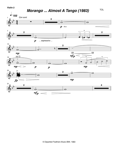 Morango ... almost a tango (1983) violin 2 - Thomas Oboe Lee (String Quartet)