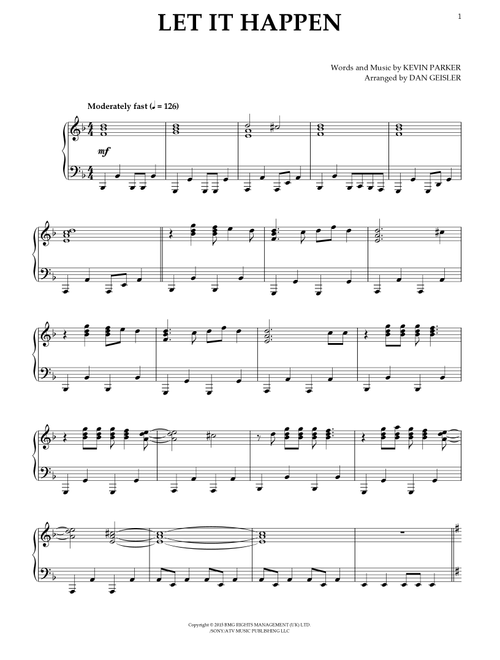 Let It Happen (Arr. Dan Geisler) - Tame Impala (Piano Solo)