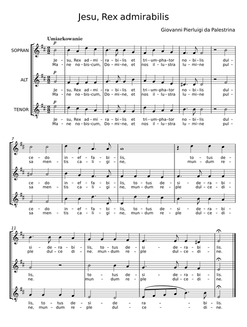Jesu! Rex admirabilis - Giovanni Pierluigi da Palestrina