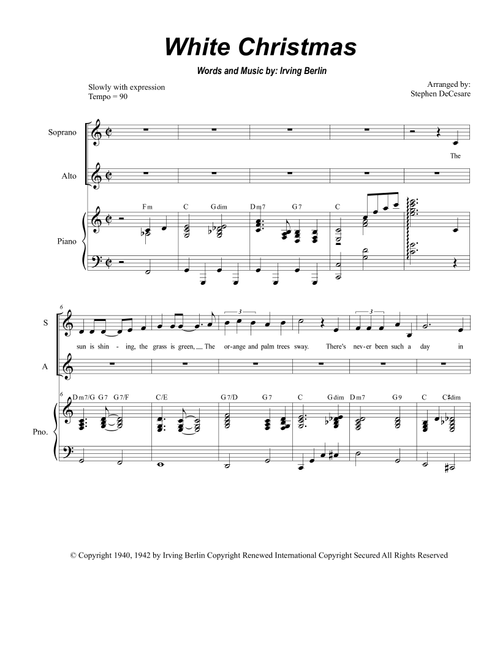 White Christmas (Arr. Stephen DeCesare) - Dave Koz & Kelly Sweet (Voice Duet and Piano)