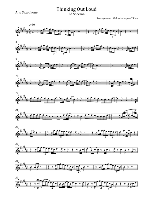 Thinking Out Loud (Arr. Melquisedeque C.Silva) - Ed Sheeran (Alto Sax Solo)