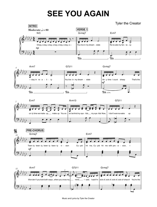 See You Again - Tyler the Creator (Piano Solo)