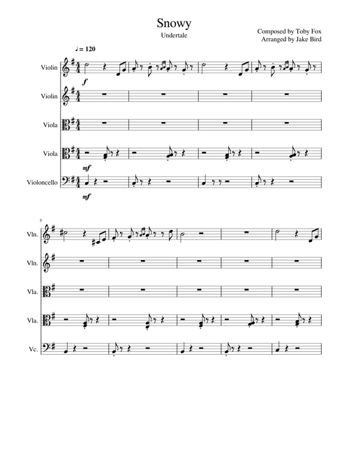 Undertale OST : Snowy - String Quintet Arrangement