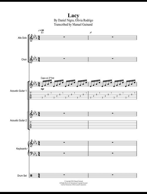 Lacy (Arr. Manuel Guinand) - Olivia Rodrigo (Small Ensemble)