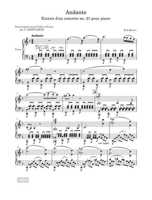 Piano Concerto No. 21, K. 467 Andante (Flute) – W. A. Mozart