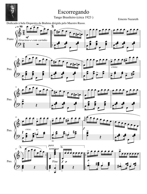ESCORREGANDO 1923 Tango d'Ernesto Nazareth