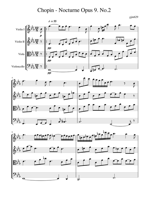 Chopin Nocturne Opus 9 No 2 Transposition