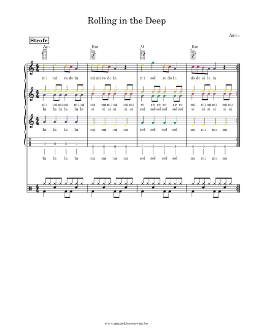 Rolling in the deep – Adele - Orff - Educational