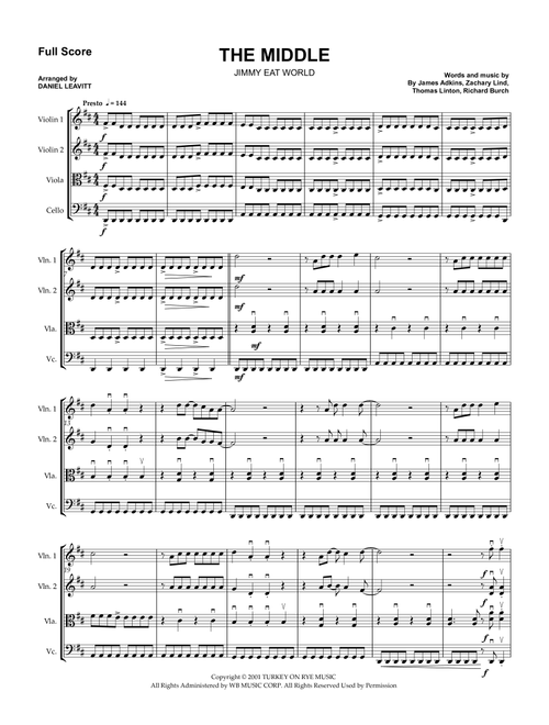 The Middle (Arr. Daniel Leavitt) - Jimmy Eat World (String Quartet)