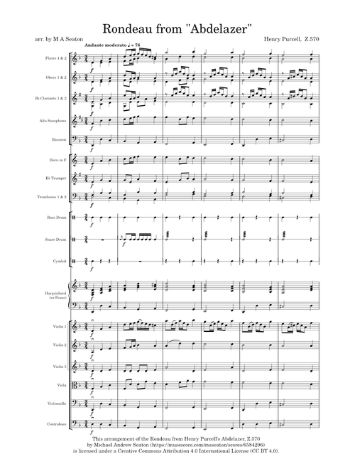 Abdelzar, Z.570; Rondeau - Henry Purcell