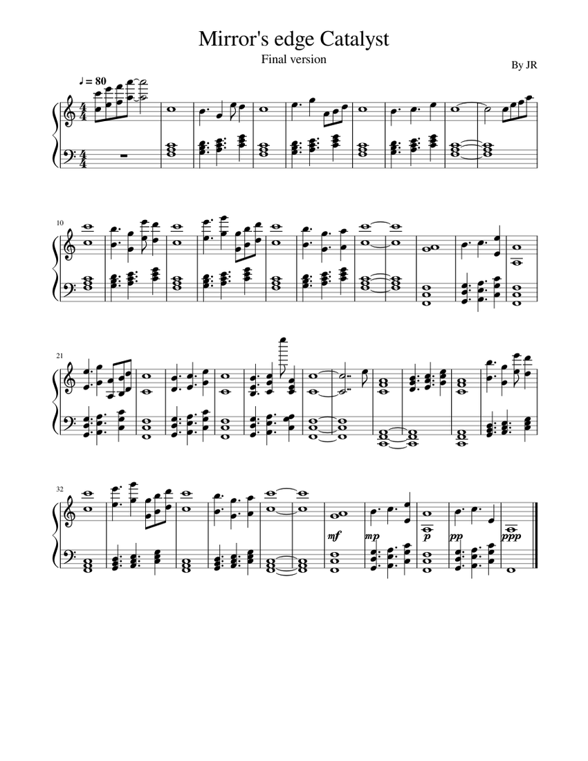Mirror's Edge Catalyst Sheet music for Piano (Solo)