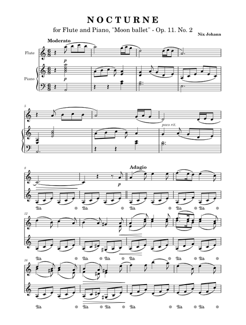 Moon ballet (Nocturne Op. 11, No. 2 for Flute and Piano) - Nix Johann