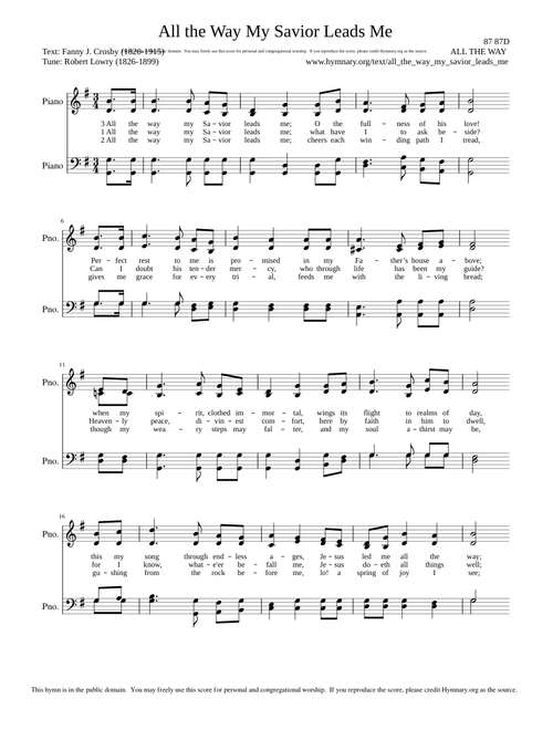 All the way my Savior leads me (Lowry) - Robert Lowry