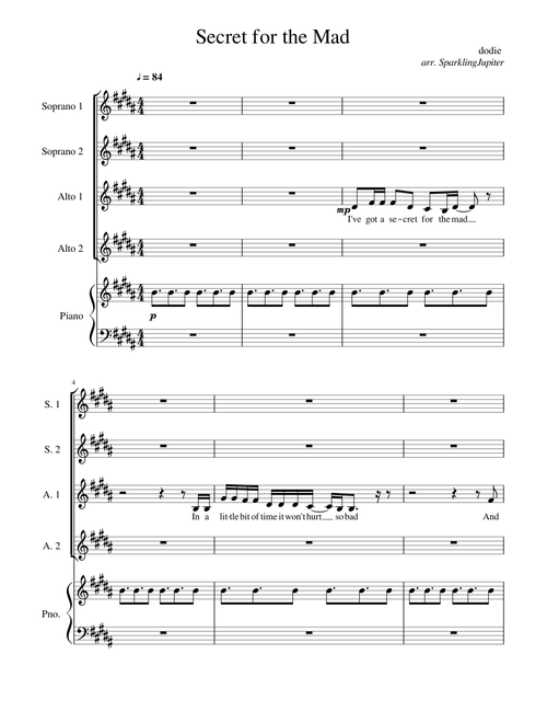 Secret for the Mad - dodie (SSAA)