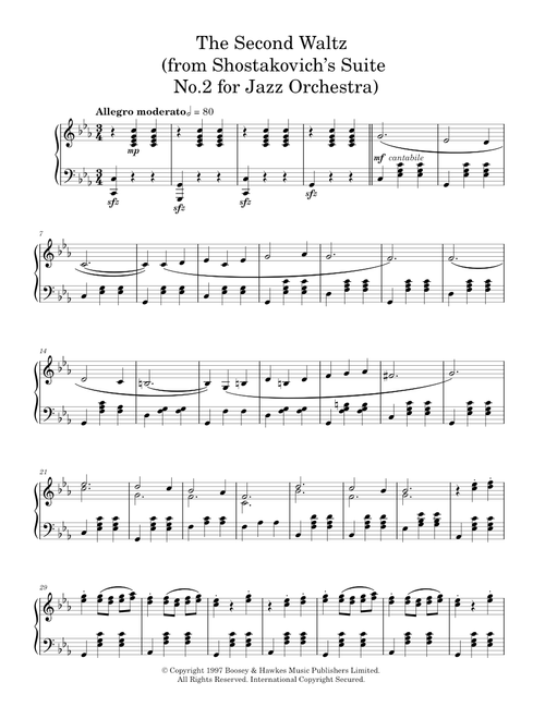 The Second Waltz - André Rieu, Johann Strauss Orchestra (Piano Solo)