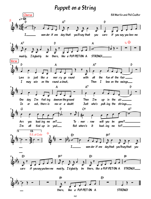 Puppet on a String (Lead sheet with lyrics )