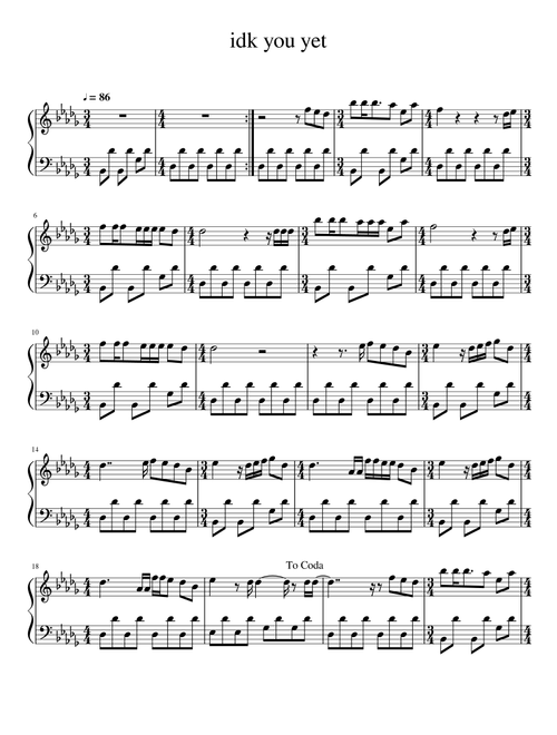 Idk You Yet (Arr. Munya Haddara) - Alexander 23 (Easy Piano)