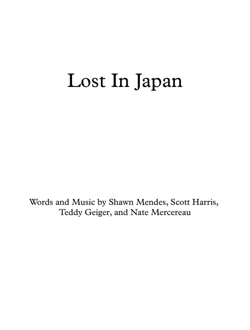 Lost In Japan (Arr. SVB Music) - Shawn Mendes (Guitar Chords-Lyrics)