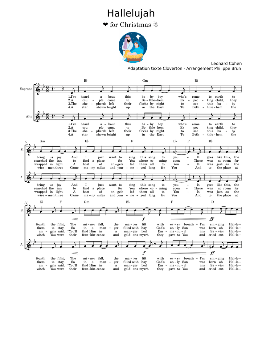 Hallelujah for Christmas from Leonard Cohen catholic version Sheet ...